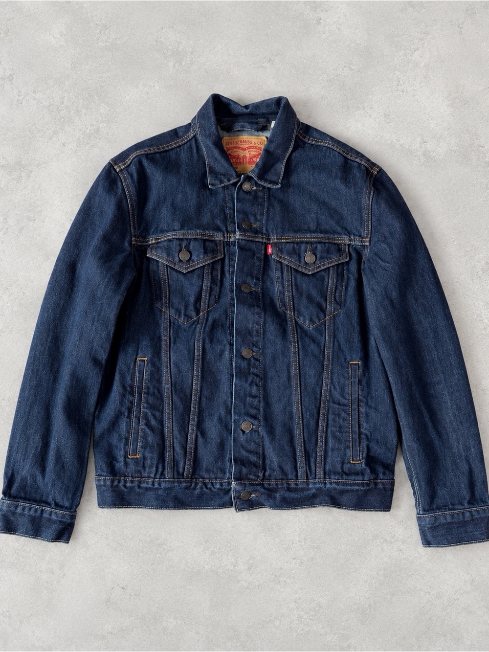 Levi’s Men Dark Wash Denim Classic Trucker Jean Jacket MEDIUM Western Country
